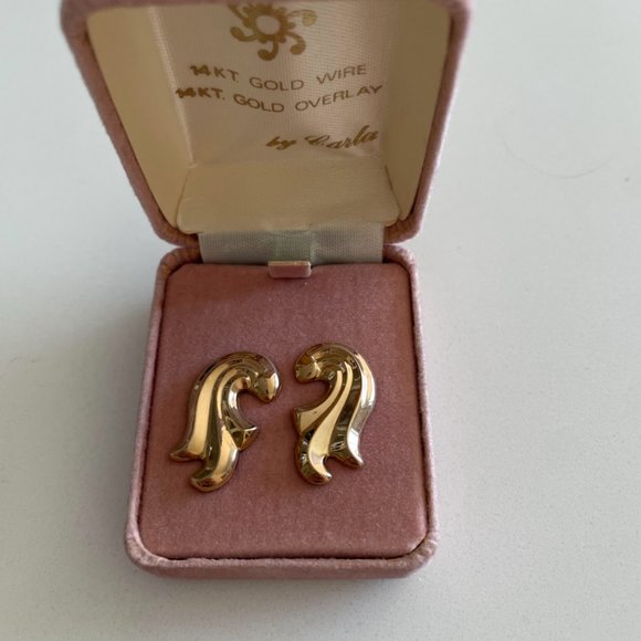 Carla Deadstock Vermeil and 14k post Stud Earrings - Picture 3 of 3